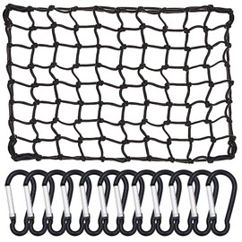 Cargo Net for Pickup Truck Bed - 3x4ft Super Duty Cargo Net for Roof Rack Truck Bed with 6x8ft Max Size, 4”x4”Latex Bungee Net Mesh Holds Small and Large Loads Tighter