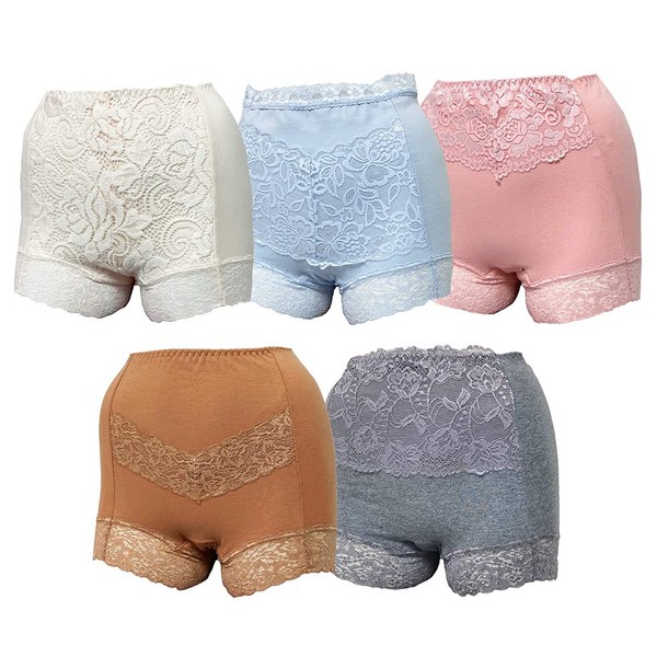 Set of 5, Incontinence Pants, For Women, 1.4 fl oz (40 cc), Underwear, Urinary Leak Pants, Incontinence Shorts, Safe Shorts, Loose, Deep, No Tightening, Light Incontinence, Absorbent, Waterproof, Antibacterial, Deodorizing, 5-Layer Absorbent Pad, Large S
