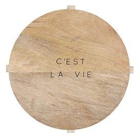 Santa Barbara Design Studio Table Sugar Mango Wood Cheese Board, 11" Diameter, C'est La Vie