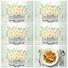 JIABEIUS 6 Pcs Flower Vase Placemats, 12x18 Inch Seasonal Spring