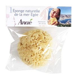Anaé - Natural Aegean Sea Sponge - Honeycomb Pattern - Strong and Durable - 100% Natural and Organic - Hypoallergenic - For Babies and Adults - Medium Size 10 to 12 cm