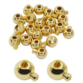 PHITUODA 20Pcs Gold Crimp Beads 18K Gold Plated Beads 3mm Loose Rondelle Spacer Beads Metal Bead Spacers Beads for DIY Bracelet Necklace Jewelry Making