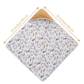 LAT Baby Carrier Blanket Swaddle Baby Blanket 90x90cm Double layer Newborn Baby Bunting Bag for Stroller Seat Liners, Carrier, High Chair, Shopping Cart, Lounger Canopy (Bunny Mushroom)