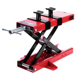 VIVOHOME Motorcycle Lift 1100 LBS, Motorcycle ATV Scissor Lift Jack with Saddle and Safety Pins, Center Scissor Lift Jack for Dirt Bikes, Cruiser Bikes, Touring Motorcycles