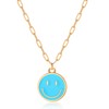 Smile Face Chain Necklace Paperclip Necklace Smile Pendant Necklace Cute