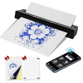 Impresora de plantillas de tatuaje con 10 piezas de papel de transferencia y papel térmico, máquina de tatuaje para principiantes y artistas, impresor