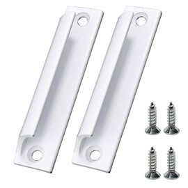 Bogoro Outdoor Balcony Door Handle, 2 Patio Door Handle, Patio Door Handle, Outdoor Door Handle, Suitable for Home, Office Drawers, Cabinet Doors, etc., with Screws (White)