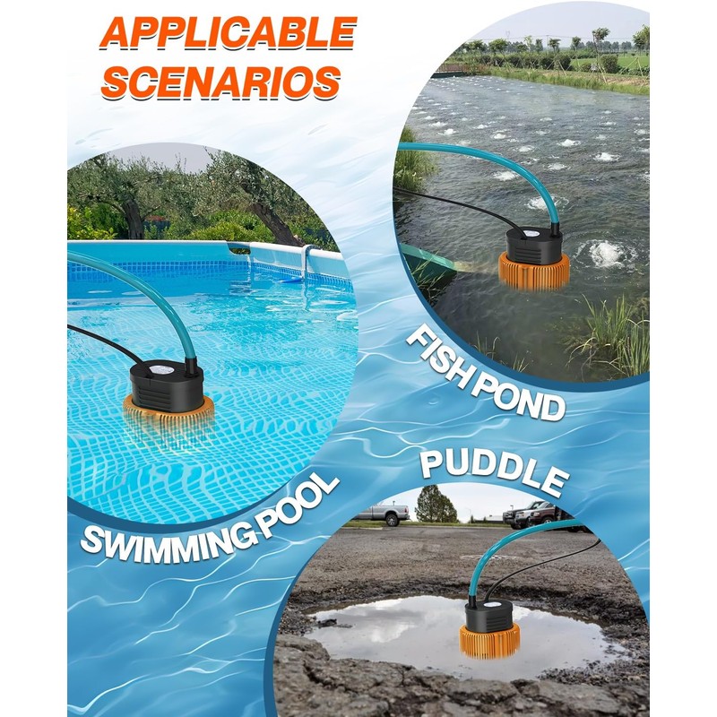 Pool Cover Pump above Ground - Submersible Water Sump Pump