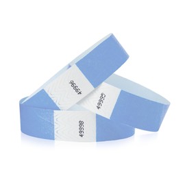 WristCo Sky Blue 3/4" Tyvek Wristbands - 500 Pack Paper Wristbands For Events