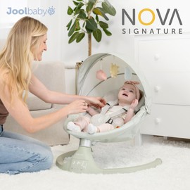 Jool Baby Nova Swing for Newborns - Electric Motorized Infant Swing, Bluetooth Music, 10 Preset Melodies, Remote (Updated Model, Sage)