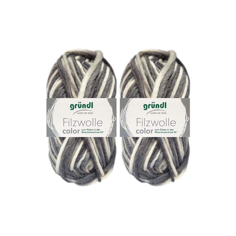 2 x 50 g Gründl Felt Wool Colour Made from