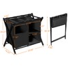 Heybly Luggage Rack with Laundry Bag,Steel Folding Suitcase Stand for