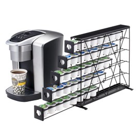 Rice rat k cup Holders for 5 Tier Coffee Pod Holder,Black Metal Space(40 pods)