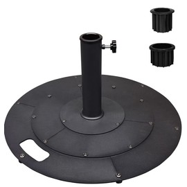 Koutemie 21 Inches Heavy Duty Metal Outdoor Patio Umbrella Base Stand Holder for 1-¼" or 1-½" Umbrella Poles, Black