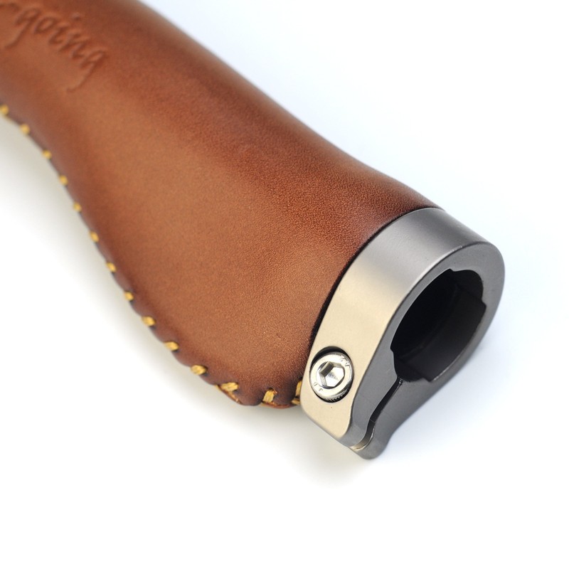 Letgoing Pure Leather Bicycle Handlebar Grips Inner Diameter 2.2cm Length