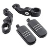 1 1/4" 32mm Matte Black Short Angled Engine Guard Footpegs
