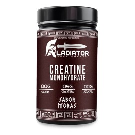 Creatina Gladiador Monohidratada 1k C/u 200 Servicios Varios Moras-mango