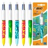 Bic 4 Colours Velour Retractable Multi-Coloured Ballpoint Pens, Medium Point
