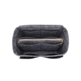 LEXSION Felt Purse Bag Organizer Insert with zipper Bag Tote Shaper Fit Speedy Neverful PM MM 8021 Grey XL