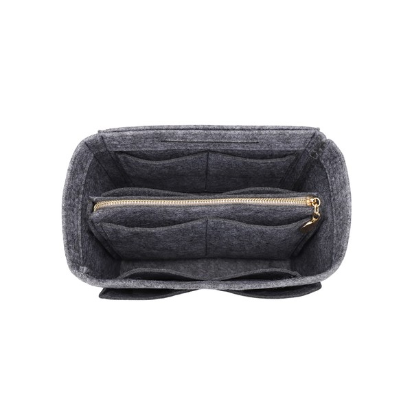 LEXSION Felt Purse Bag Organizer Insert with zipper Bag Tote