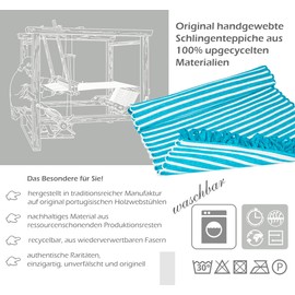 Lashuma Boho Style Washable Kitchen Rug 60 x 120 cm Turquoise