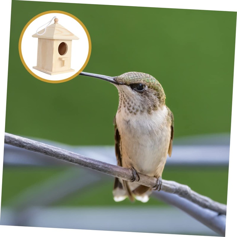 Sosoport Elegant Wooden Bird House Garden Nest Bird Feeder Hummingbird