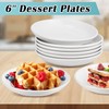 Cabaubl White Dessert Plates Ceramic,Set of 6 Small Dinner Plates,6
