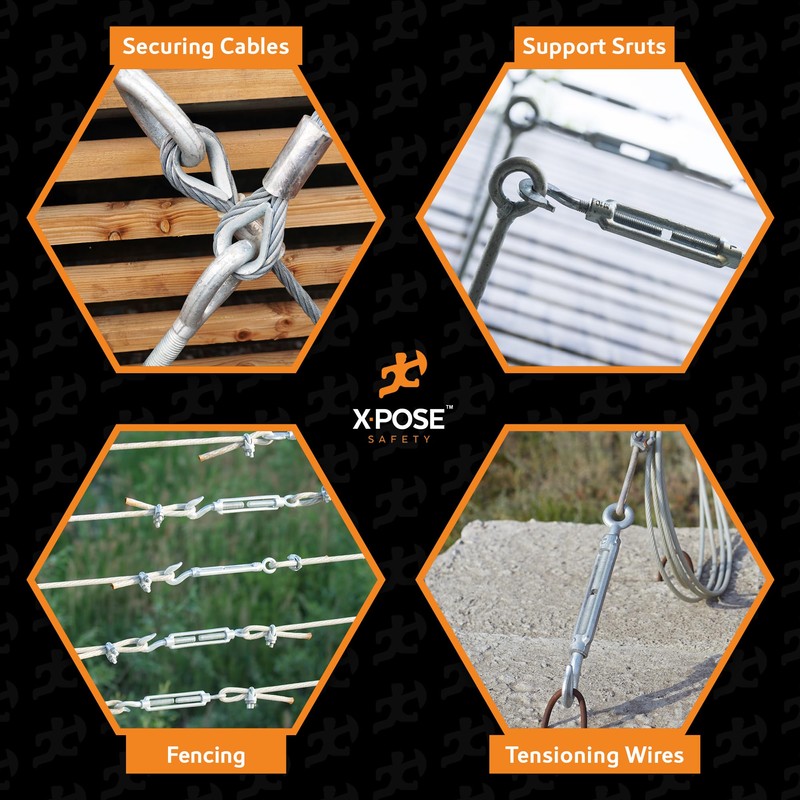 Xpose Safety 3/8" Hook and Eye Turnbuckle - Heavy Duty