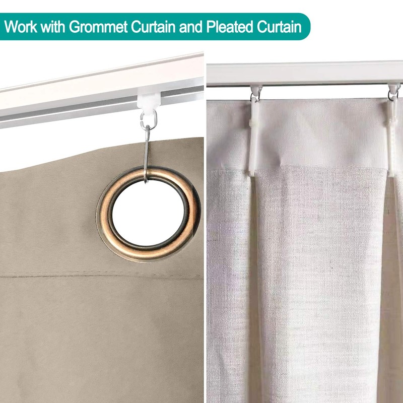 ChadMade Aluminum Ceiling Curtain Track Set with Hooks, 9ft -