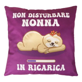 GEBETTER Italian 45 x 45 cm Decorative Cushion Cover Funny Cushion Cover for Filling Cushion Cover Gift Decorative Cushion Cover Birthday Decorative Cushion Cover Mother's Day Father's Day (Grandma)