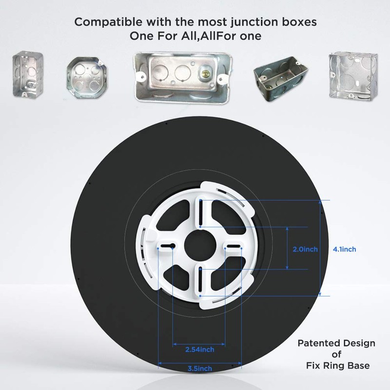 TALOYA Surface Mount LED Ceiling Light 12 Inch-2 Pack Black