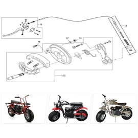 YOXUFA Mini Bike Brake Lever Kit Drum Brake Cable Shoes Replacement for Coleman CT200U CT200U-EX BT200X Baja Warrior Heat MB200 Massimo Axis M200 Predator 212 196cc 200cc Parts W/ 22mm 7/8" Handle