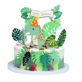 OBUY - Juego de decoración de cumpleaños, diseño de dinosaurio para tartas, diseño de dinosaurio