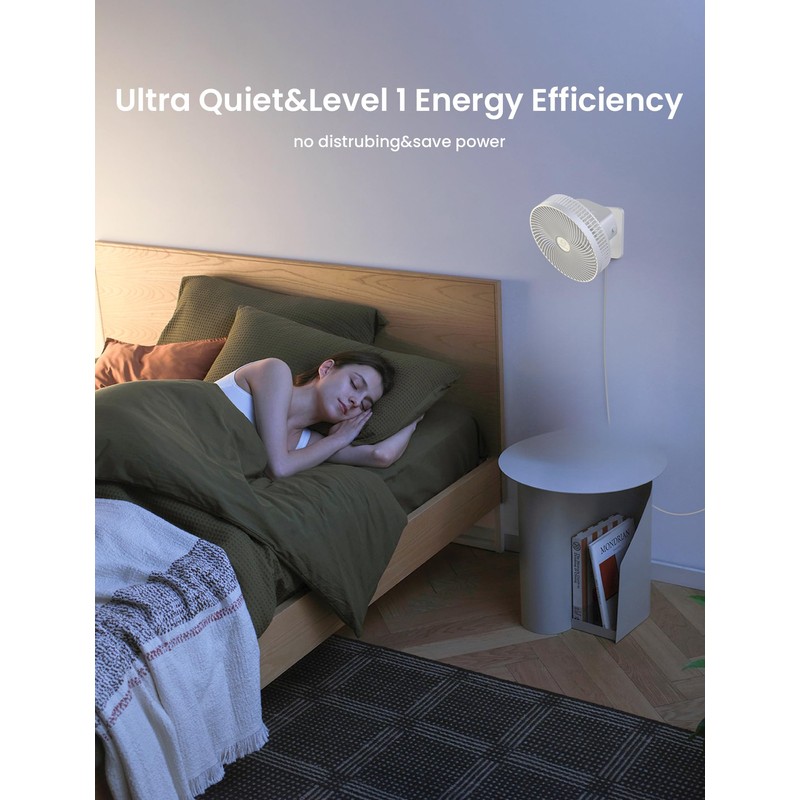 10 Inch Quiet Wall Mount Oscillating Fan with Remote &