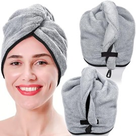 ESSENCIAL Designs Toallas de Microfibra para Cabello (2 Pcs) Toalla para Cabello Rizado Apto para todo Cabello de Secado Rpido Absorbente Porttil...  