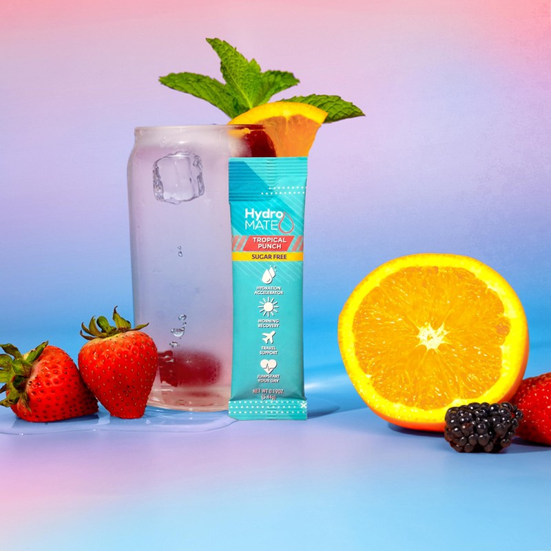HydroMATE Electrolytes Powder No Sugar Tropical Punch Sugar Free Hydration