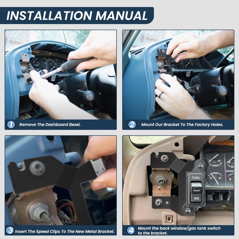 Back Window Dual Fuel Tank Switch Repair Bracket Compatible with
