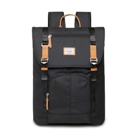 FANDARE Business Laptop Backpack, Waterproof Laptop Bag 15.6 inch, Travel Backpack with Luggage Strap for Women Men, Casual Daypack for Travel Office College Black