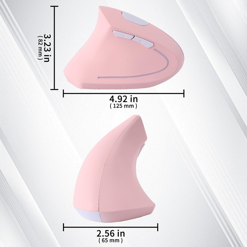 Left Handed Mouse, Ergonomic 2.4GHz Vertical Optical Wireless Mouse with