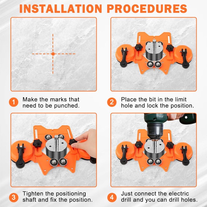 Drill Bit Hole Saw Guide, 4-84mm Portable Glass Tiles Drill