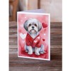 Caroline's Treasures DAC5384GCA7P Lhasa Apso My Valentine Greeting Cards Pack