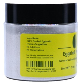 2.5oz Pure Eggshell Calcium Supplement for Pets - Natural Source of Calcium from Real Eggshell Suitable for Aquariums, Shrimp, Snail, Crustacean, Invertebrates, Dogs, Cats and Other Pets