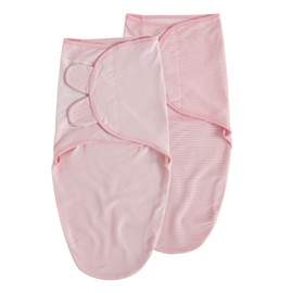 Baby Swaddle Blanket Wraps for 0-3 Months, Oeko-tex100, Adjustable Newborn Swaddle Set for Baby Boy and Girl, Breathable Cotton Baby Essentials, 2 Pack (Soft Pink)