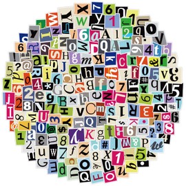 200Pcs Alphabet Stickers Waterproof Vinyl Decals for Scrapbooks, Notebook, Classroom Decor, Door, Mailbox, Water Bottle, Laptop, Letter Stickers A-Z and Number Stickers 0-9