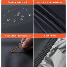 Kayme Car Cover for Automobiles All Weather Waterproof with Lock and Zipper Door, Outdoor Cover Sun Uv Rain Protection, Fit Sedan (194 to 208 Inch) H4/Black