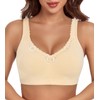 Lemorosy Comfort Cotton Bra for Women Wirefree Full Coverage Plus