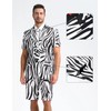 Fashonal Mens Zebra Print Costume Suits for Prom Themed Party,