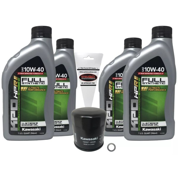 Kawasaki Cyclemax OEM Full Synthetic Oil Change Kit for 2020-2023