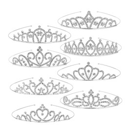 8PCS Tiaras for Women,Tiaras and Crowns for Women,Silver Rhinestone Princess Crown Headbands Wedding Birthday Party Prom Headpieces for Brides Bridesmaids