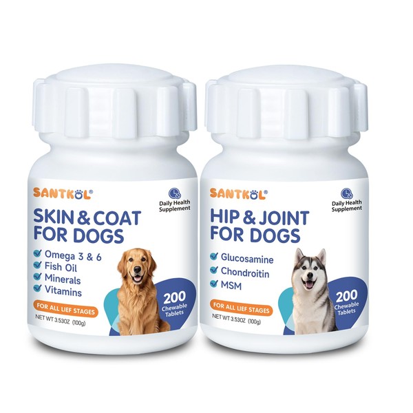 SANTKOL Dog Hip and Jpint Tablets & Dog Skin and